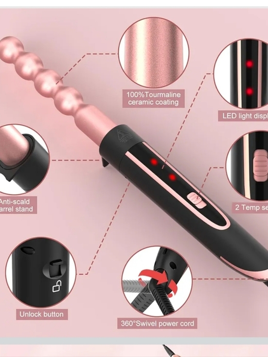 5-in-1 Rose Gold and Black Hair Styler Set main image 7
